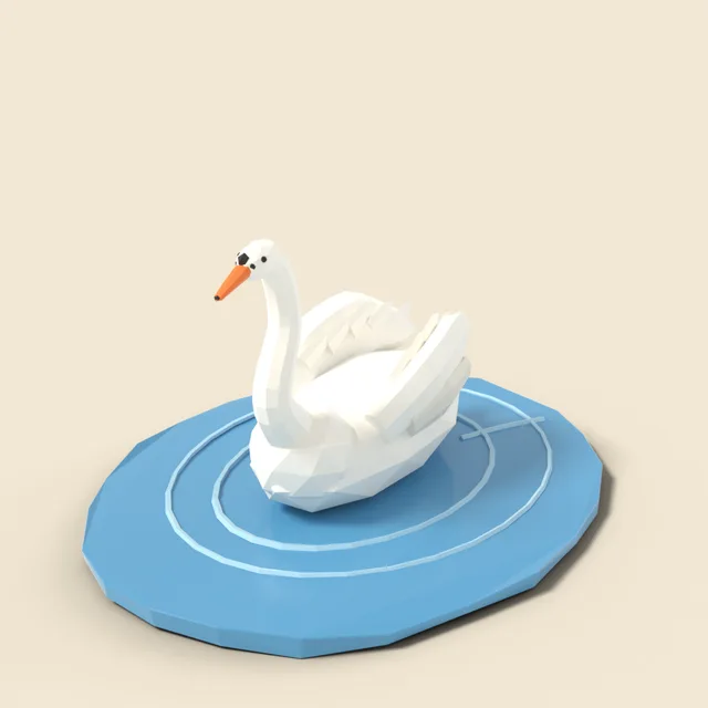 Swimming mute swan