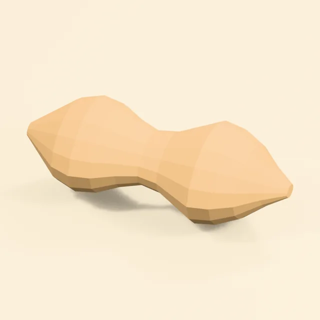 Whole peanut pod with two lobes and pinched waist