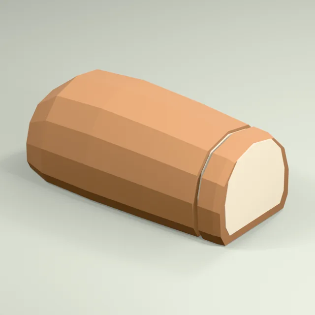 Partly sliced domed loaf with crust and crumb