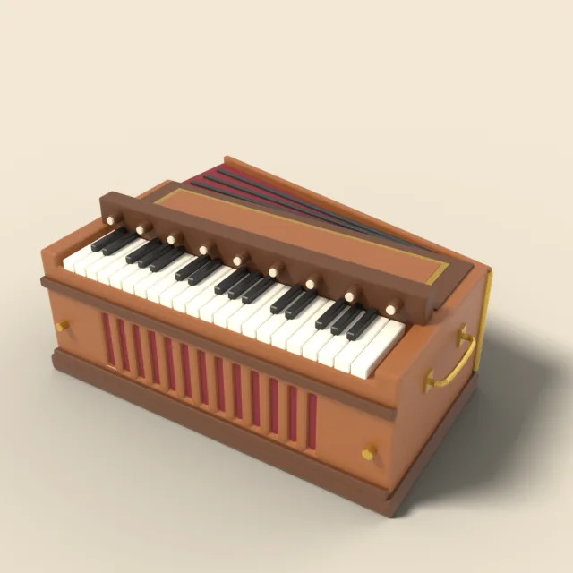 Harmonium with hand bellows