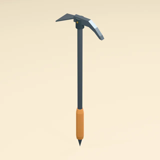 Mountaineering ice axe with pick adze and shaft spike