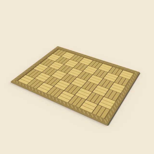 Woven rush floor mat