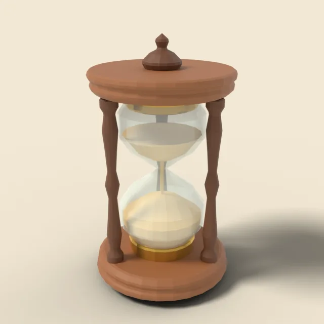 Hourglass on turned wooden stand