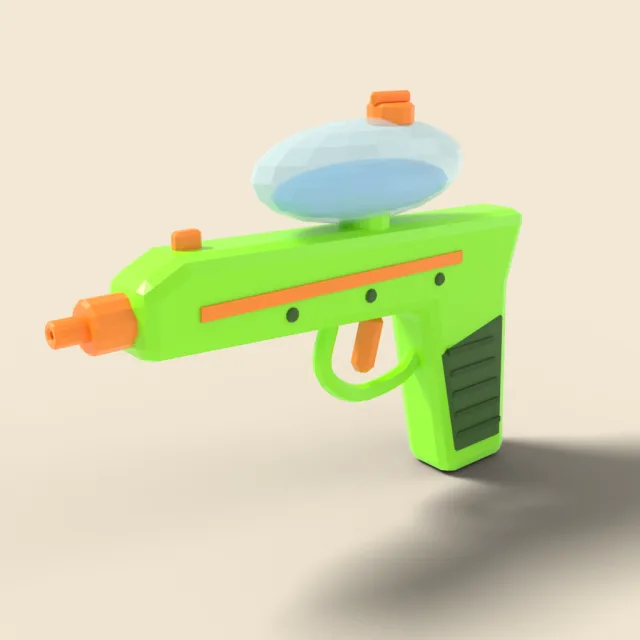 Water pistol in neon green