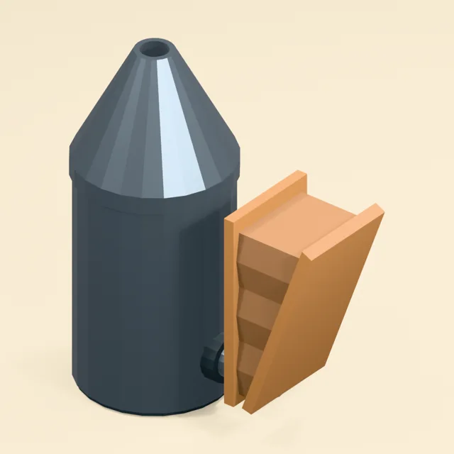 Beekeeping smoker with open flue and attached hand bellows
