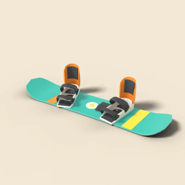 Compact snowboard with bindings