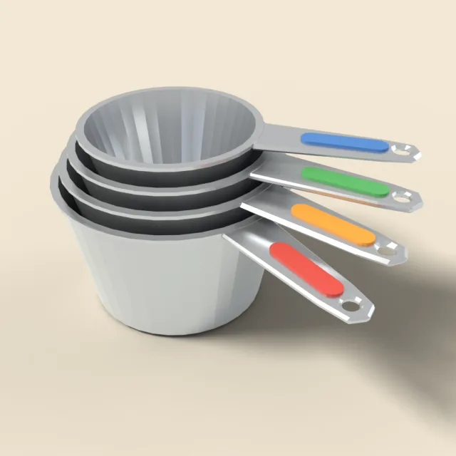 Measuring cups stacked