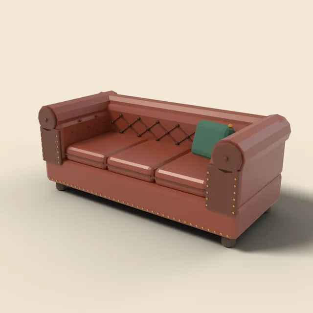 Tufted leather sofa