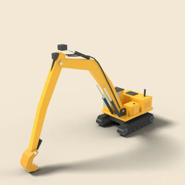 Hydraulic excavator with long reach arm