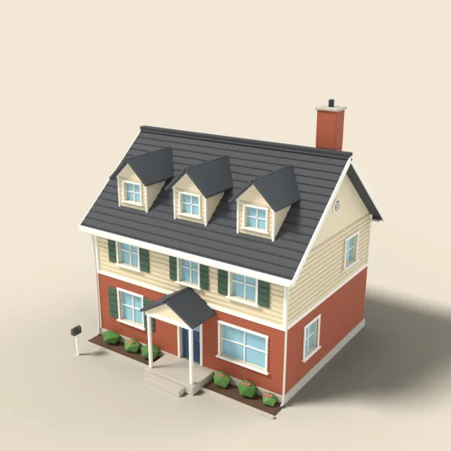 Two-storey family house with dormers