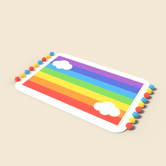 Rainbow striped kids rug