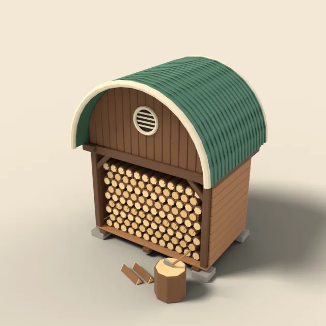 Small round-roof woodshed