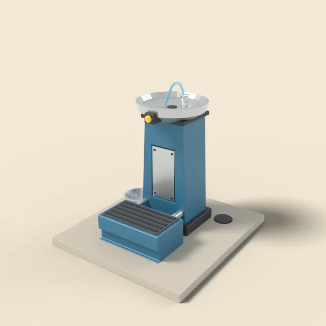 Drinking fountain with step