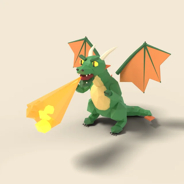 Fire-breathing baby dragon