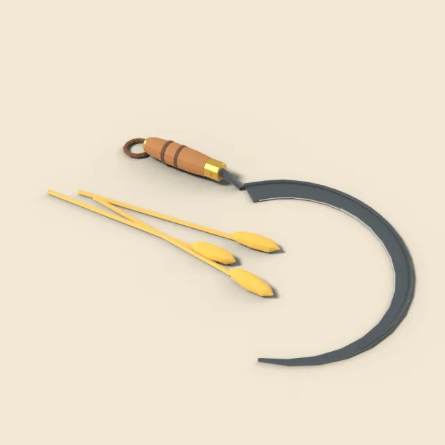 Sickle with curved blade