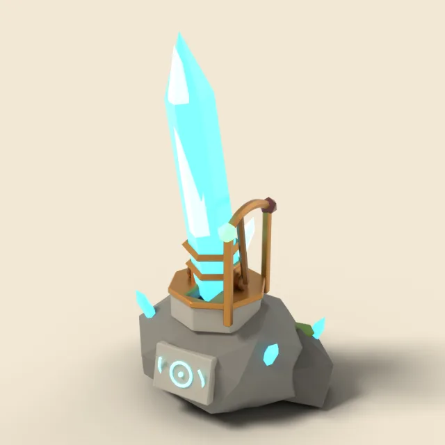 Tall crystal shard switch in rock