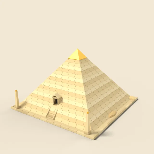 Smooth pyramid with golden capstone