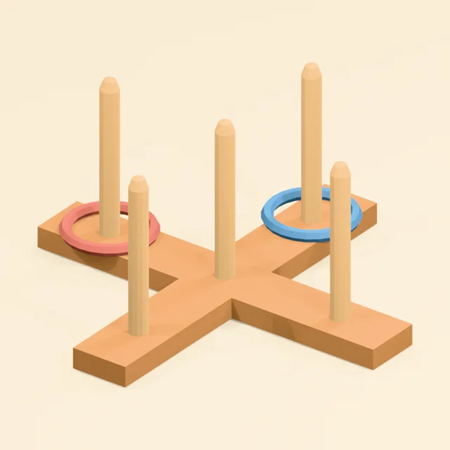 Portable cross-base ring toss target with resting quoits