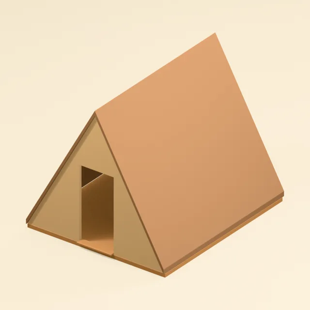 a_frame_cabin_open_door_structural_shell