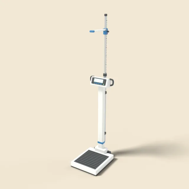 Medical scale with height rod