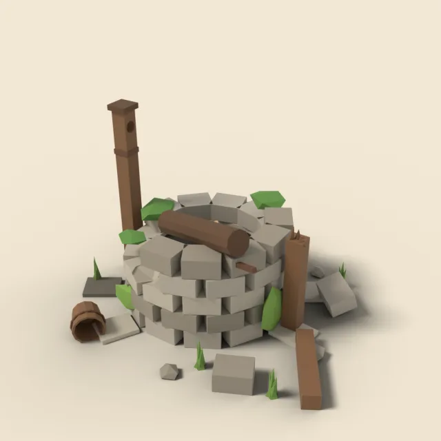 Ruined stone well