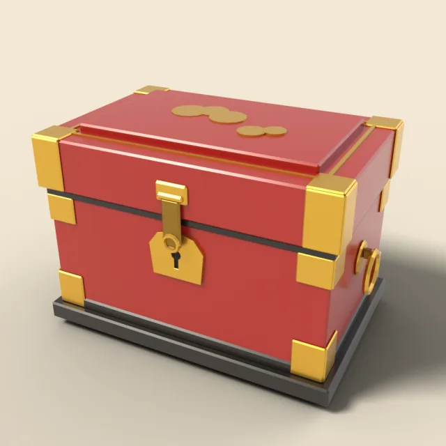 Red lacquered small chest