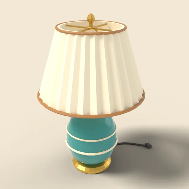 Table lamp with pleated shade