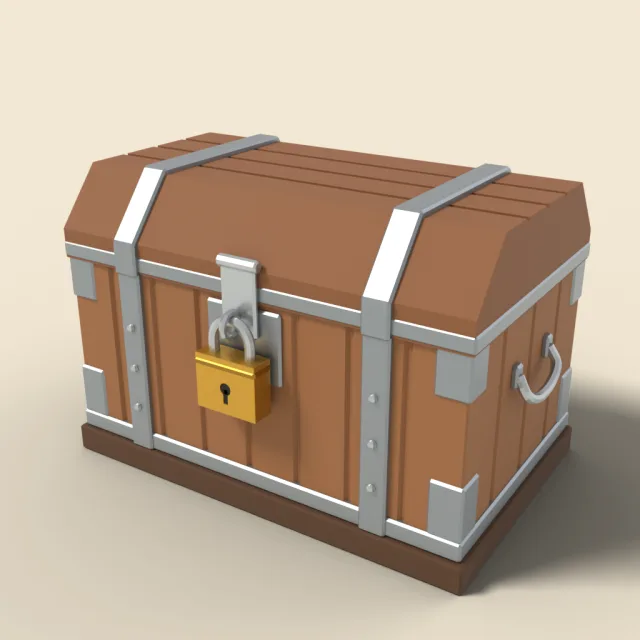 Treasure chest with padlock