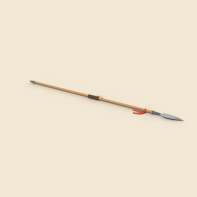 Throwing spear with leaf blade