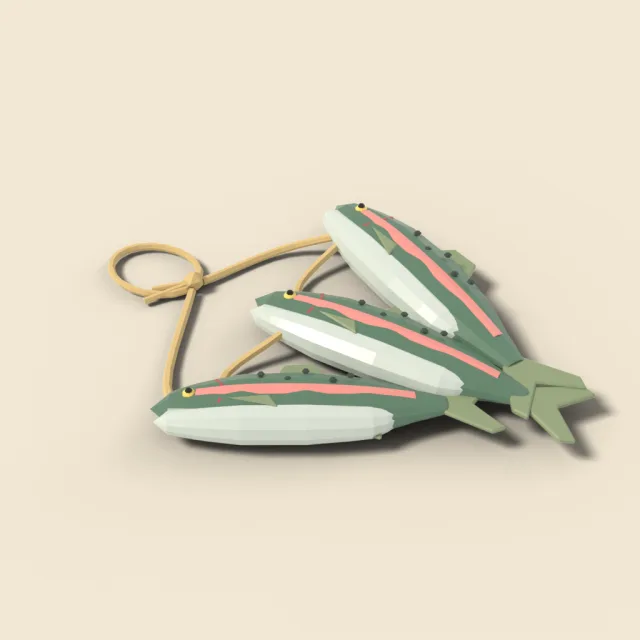 Fresh fish on a string