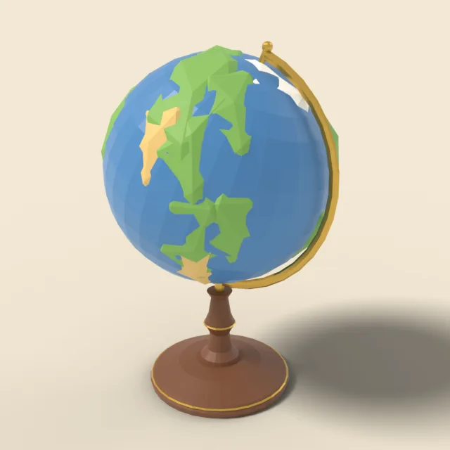 Globe on desk stand