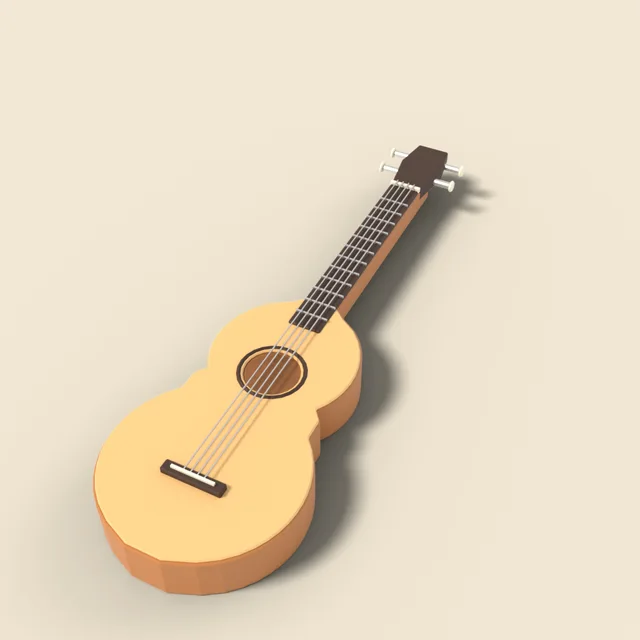 Wooden ukulele with rosewood fretboard