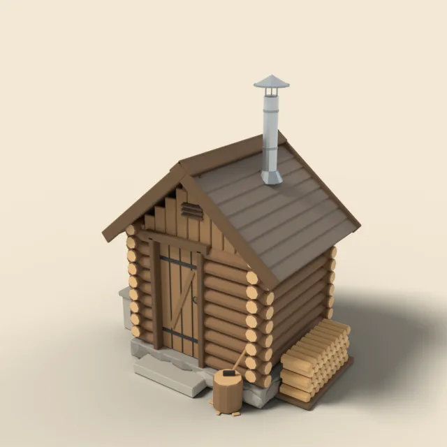 Small smokehouse with tin chimney