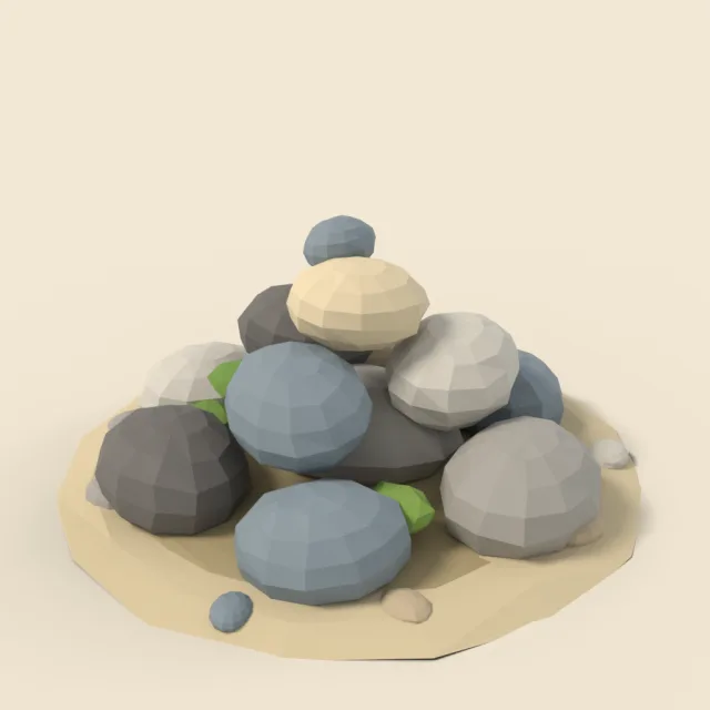 Pile of round river rocks