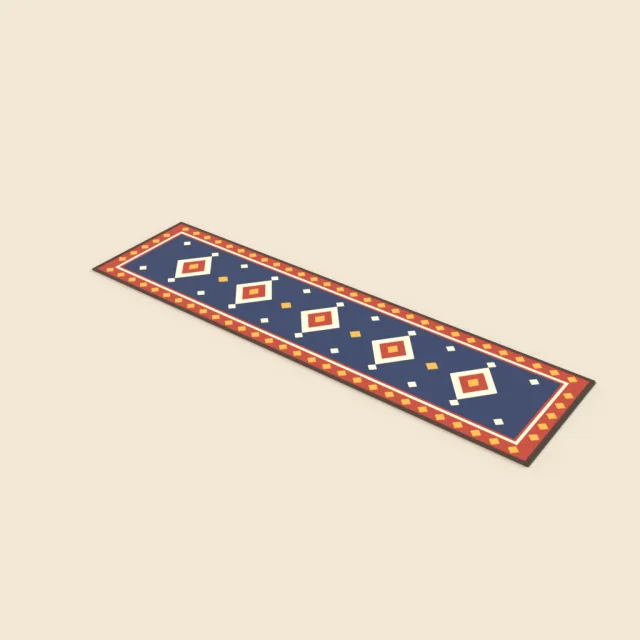 Long hallway runner with border