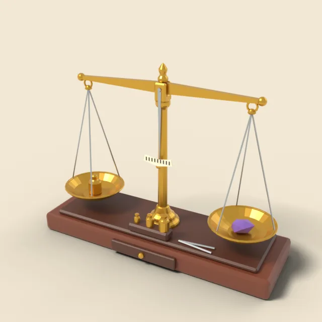 Brass pan balance scale