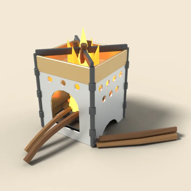 Collapsible twig stove