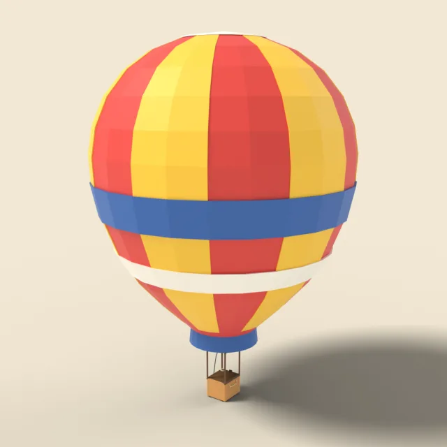 Hot air balloon with basket