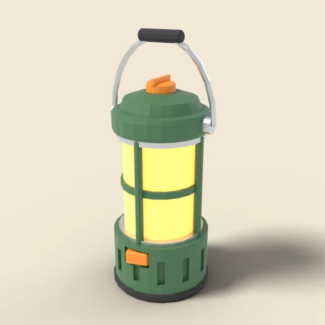 Battery camping lantern with handle