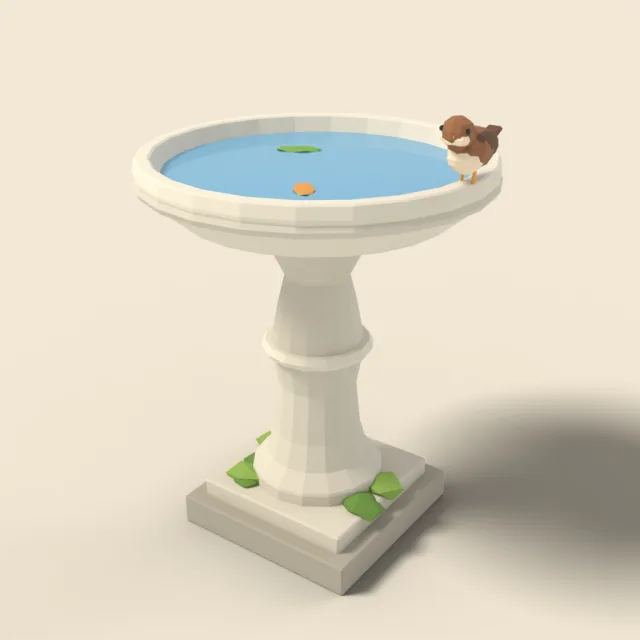 Bird bath on pedestal