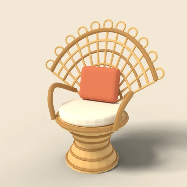 Compact rattan peacock chair