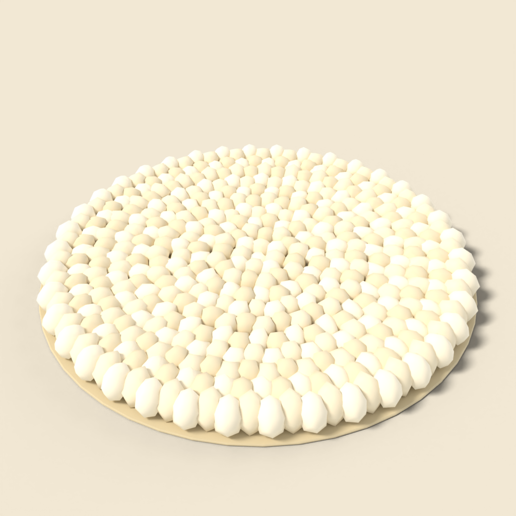 Shaggy round rug in cream