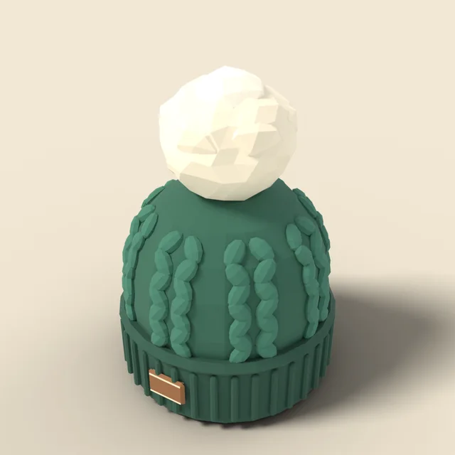 Wool beanie with pompom