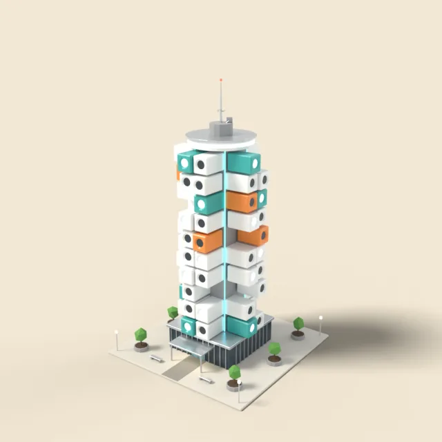Futuristic capsule tower