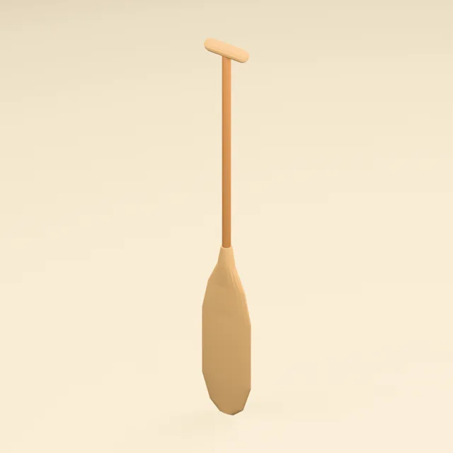 Single-blade canoe paddle with oval blade and T grip