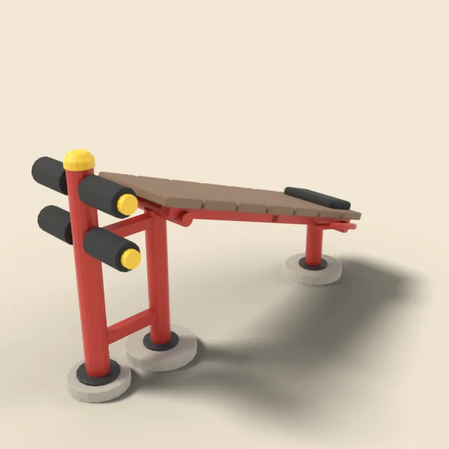Sit-up bench for outdoor gym
