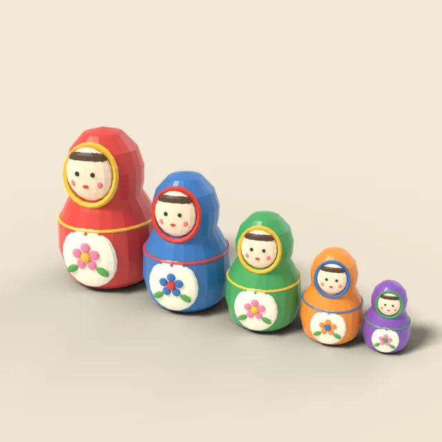 Nesting dolls set of five