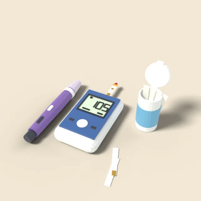 Blood glucose meter with strips