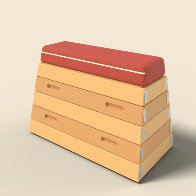 Vaulting box with stacked tiers