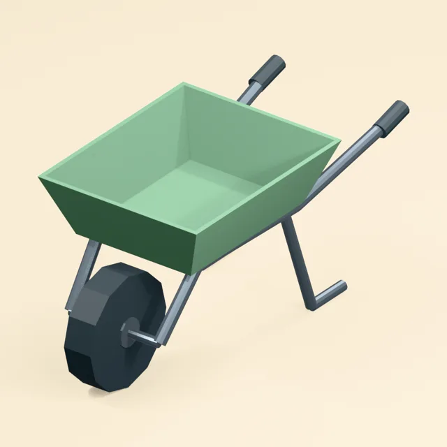Single-wheel garden wheelbarrow